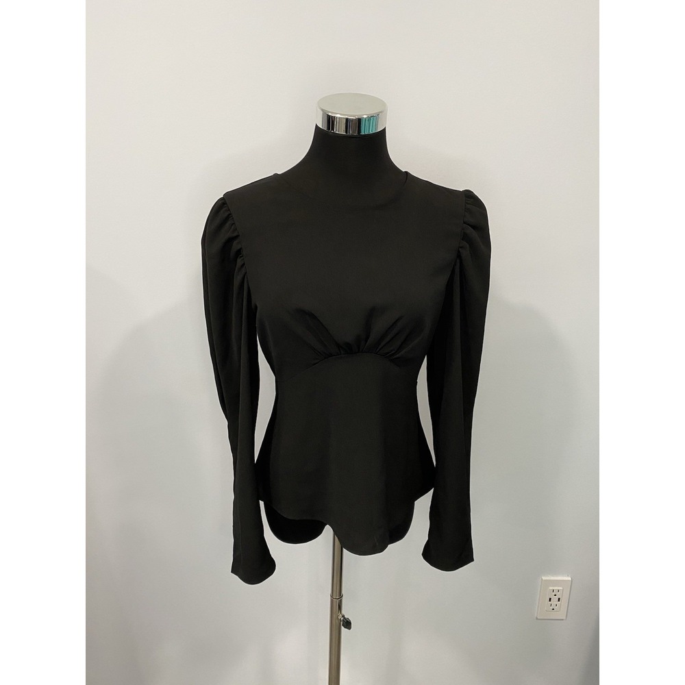 Express Blouse Women's‎ Black Long Sleeve Size XS Polyester NWT